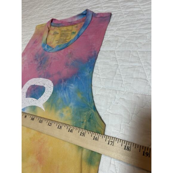 Zyia Active Hendrix Kettle Ball Moon Tie Dye Tank Top Pastel Rainbow Relaxed S - Picture 2 of 5